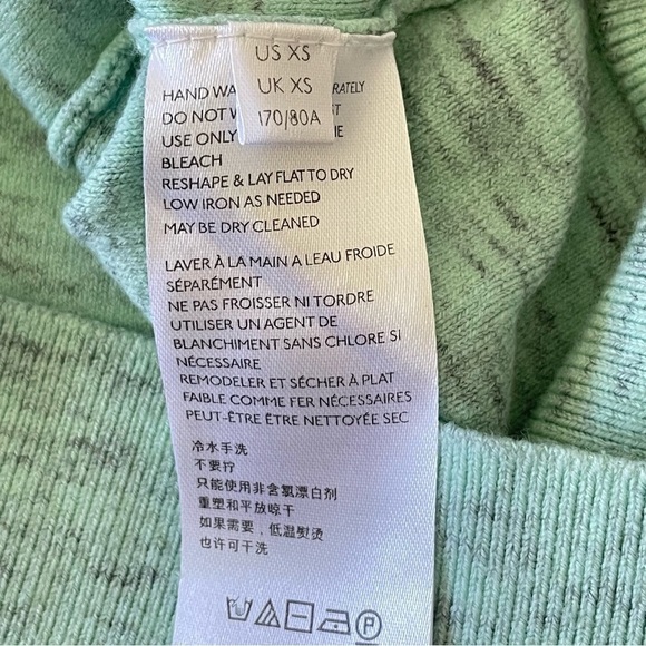 Anthropologie Daily Practice Short Sleeve Hooded Sweatshirt Tee Mint Green XS - Picture 11 of 11